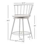 Tabourets de comptoir pivotants à dossier bas Olix Windsor (lot de 2) par