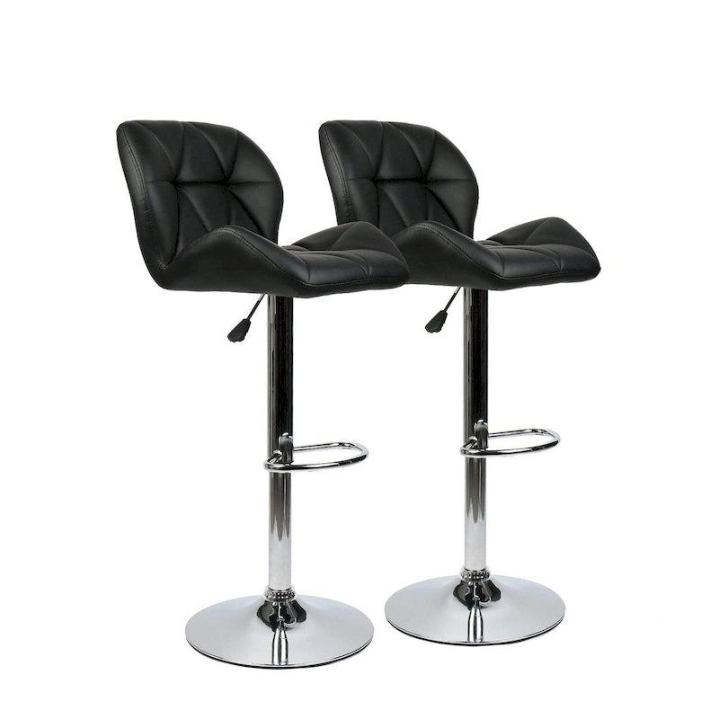 Tabourets de bar pivotants réglables en similicuir modernes (lot de 2)