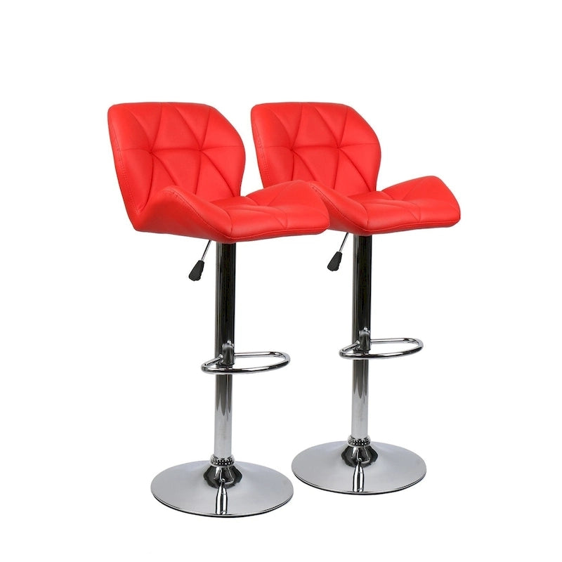 Tabourets de bar pivotants réglables en similicuir modernes (lot de 2)