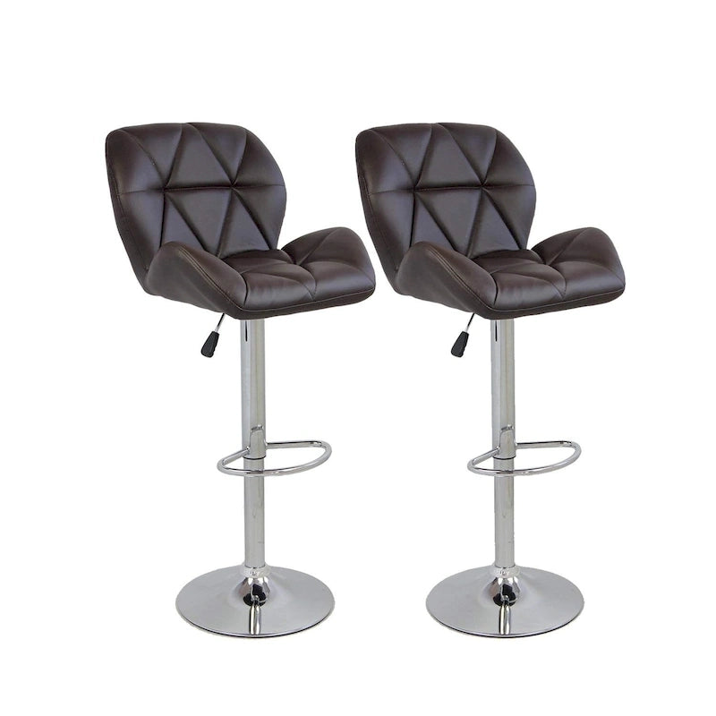 Tabourets de bar pivotants réglables en similicuir modernes (lot de 2)