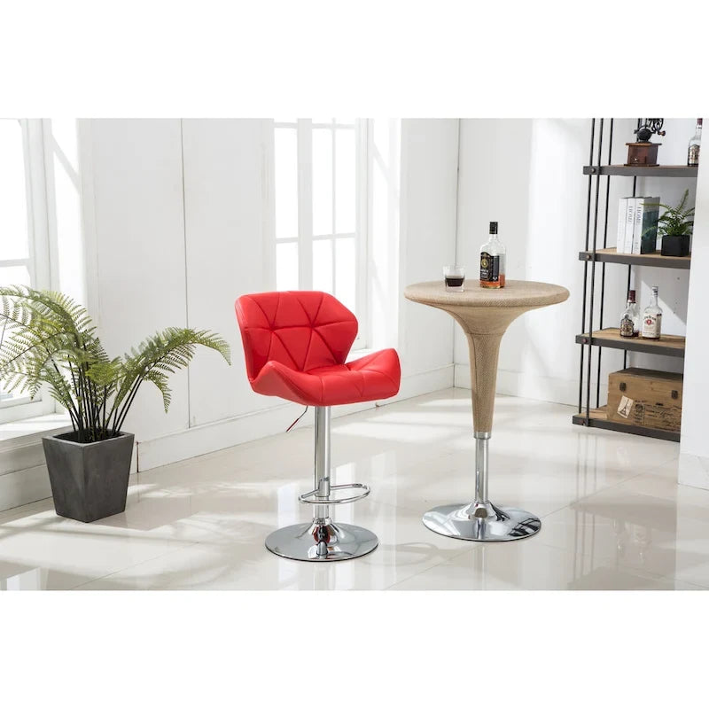 Tabourets de bar pivotants réglables en similicuir modernes (lot de 2)