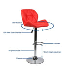 Tabourets de bar pivotants réglables en similicuir modernes (lot de 2)