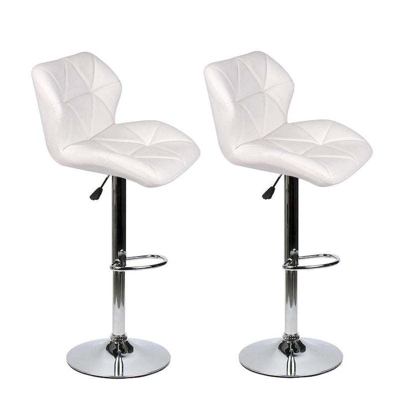 Tabourets de bar pivotants réglables en similicuir modernes (lot de 2)