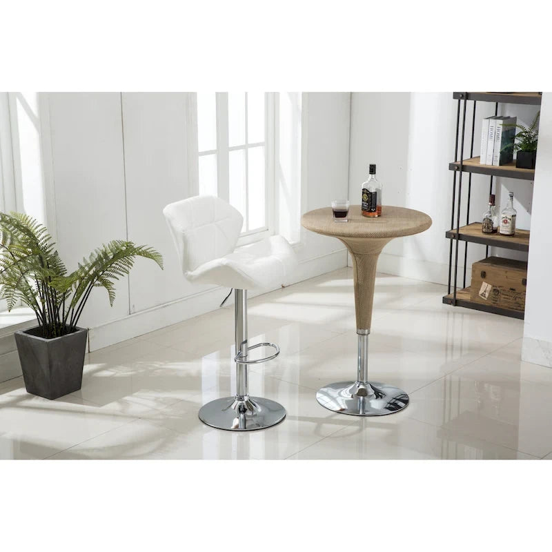 Tabourets de bar pivotants réglables en similicuir modernes (lot de 2)