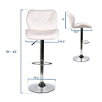Tabourets de bar pivotants réglables en similicuir modernes (lot de 2)