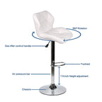 Tabourets de bar pivotants réglables en similicuir modernes (lot de 2)