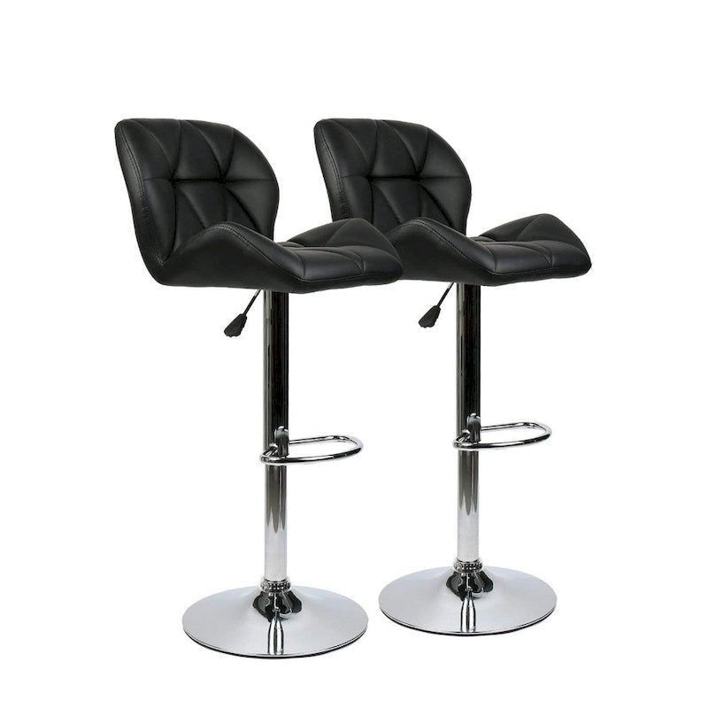Tabourets de bar pivotants réglables en similicuir modernes (lot de 2)