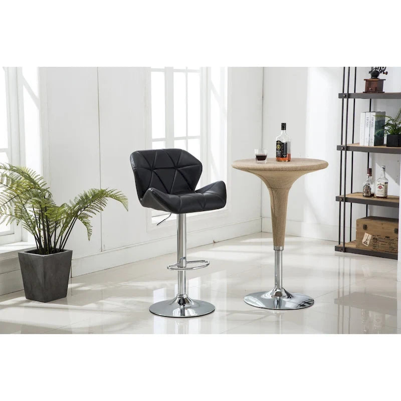 Tabourets de bar pivotants réglables en similicuir modernes (lot de 2)