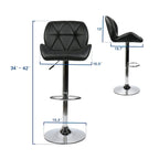 Tabourets de bar pivotants réglables en similicuir modernes (lot de 2)