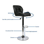 Tabourets de bar pivotants réglables en similicuir modernes (lot de 2)