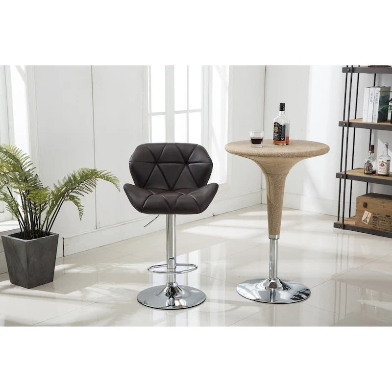 Tabourets de bar pivotants réglables en similicuir modernes (lot de 2)