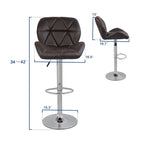 Tabourets de bar pivotants réglables en similicuir modernes (lot de 2)
