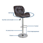 Tabourets de bar pivotants réglables en similicuir modernes (lot de 2)