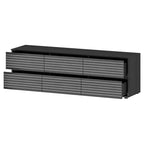 Commode polyvalente / Meuble TV 6 tiroirs - Noir et blanc