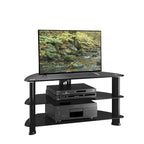 Meuble TV Laguna en verre noir, pour téléviseurs jusqu'à 48 pouces