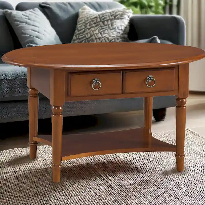 Table basse ovale Churn Creek avec étagère