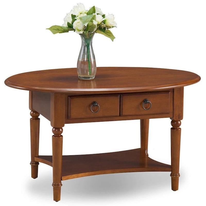 Table basse ovale Churn Creek avec étagère