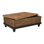 Table de rangement en abaca tressé naturel par East at Main