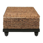 Table de rangement en abaca tressé naturel par East at Main