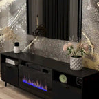 Cheminée électrique d'ambiance et meuble TV durable à faible consommation d'énergie
