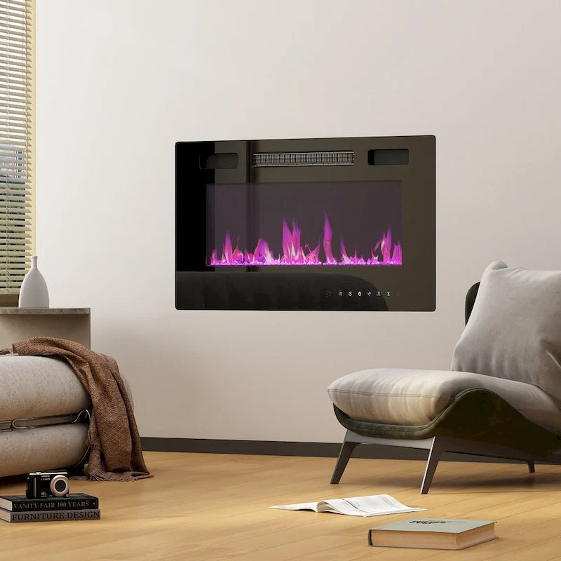 Cheminée électrique d'ambiance et meuble TV durable à faible consommation d'énergie