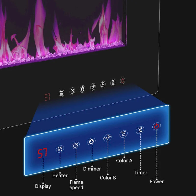 Cheminée électrique d'ambiance et meuble TV durable à faible consommation d'énergie