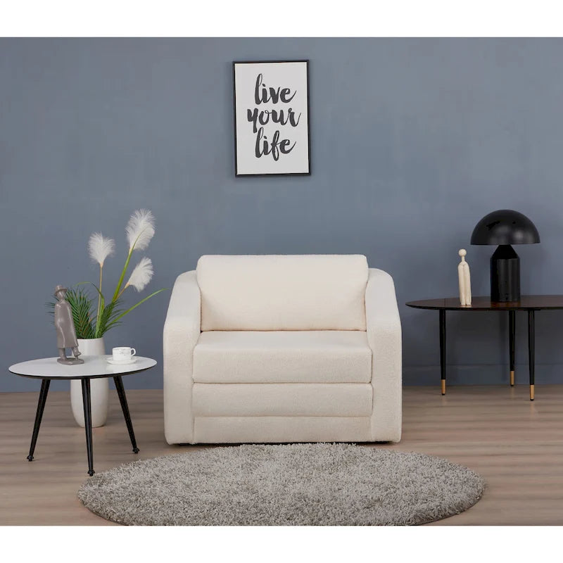 Fauteuil-lit convertible en Sherpa