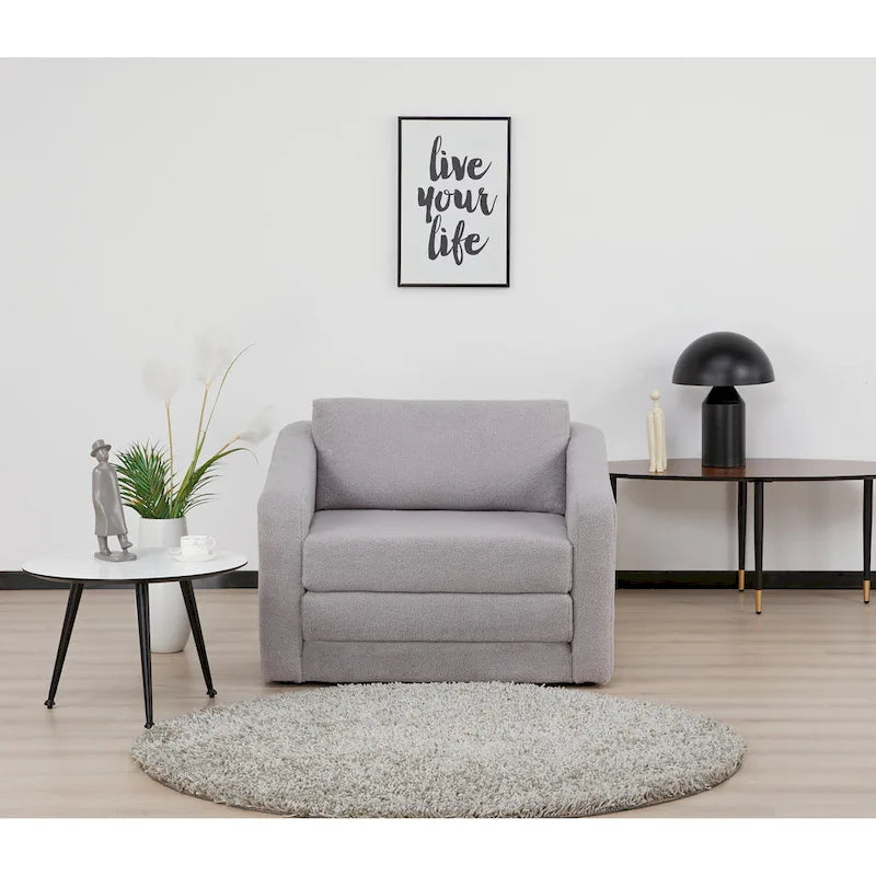 Fauteuil-lit convertible en Sherpa