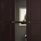 Garde-robe/Armoire/Placard familial de 70,9H avec portes miroir laque blanche