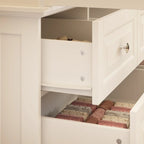 Garde-robe/Armoire/Placard familial de 70,9H avec portes miroir laque blanche
