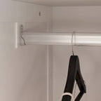 Garde-robe/Armoire/Placard familial de 70,9H avec portes miroir laque blanche