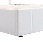 Lit plateforme rembourré avec système de rangement hydraulique -