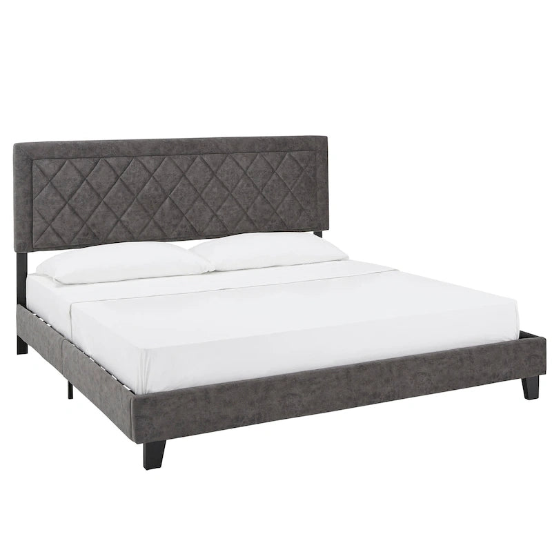 Lit plateforme en tissu velours Dartington par