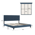 Lit plateforme en tissu velours Dartington par