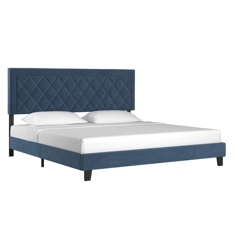 Lit plateforme en tissu velours Dartington par