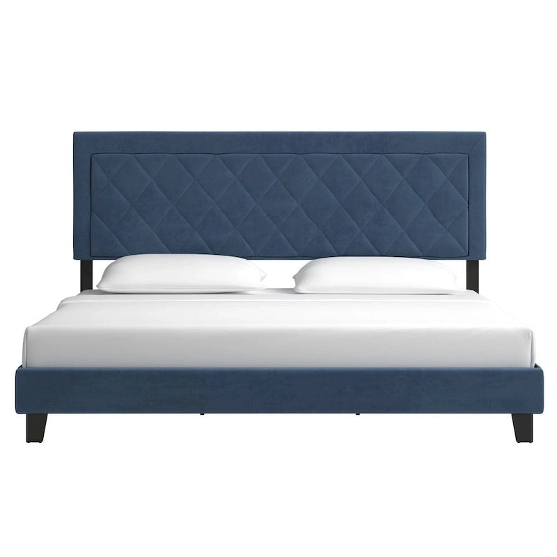 Lit plateforme en tissu velours Dartington par