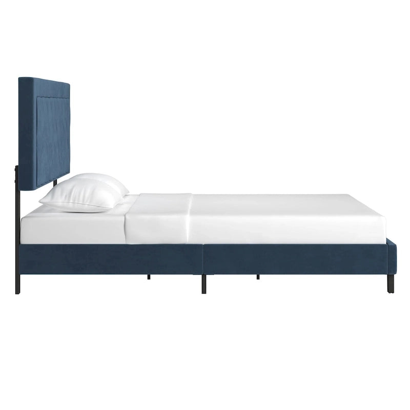 Lit plateforme en tissu velours Dartington par