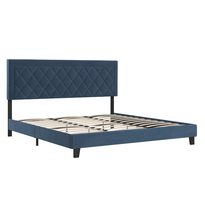 Lit plateforme en tissu velours Dartington par