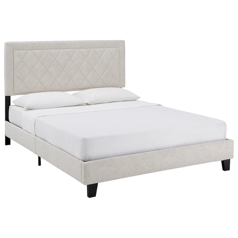 Lit plateforme en tissu velours Dartington par