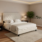 Lit plateforme en tissu velours Dartington par