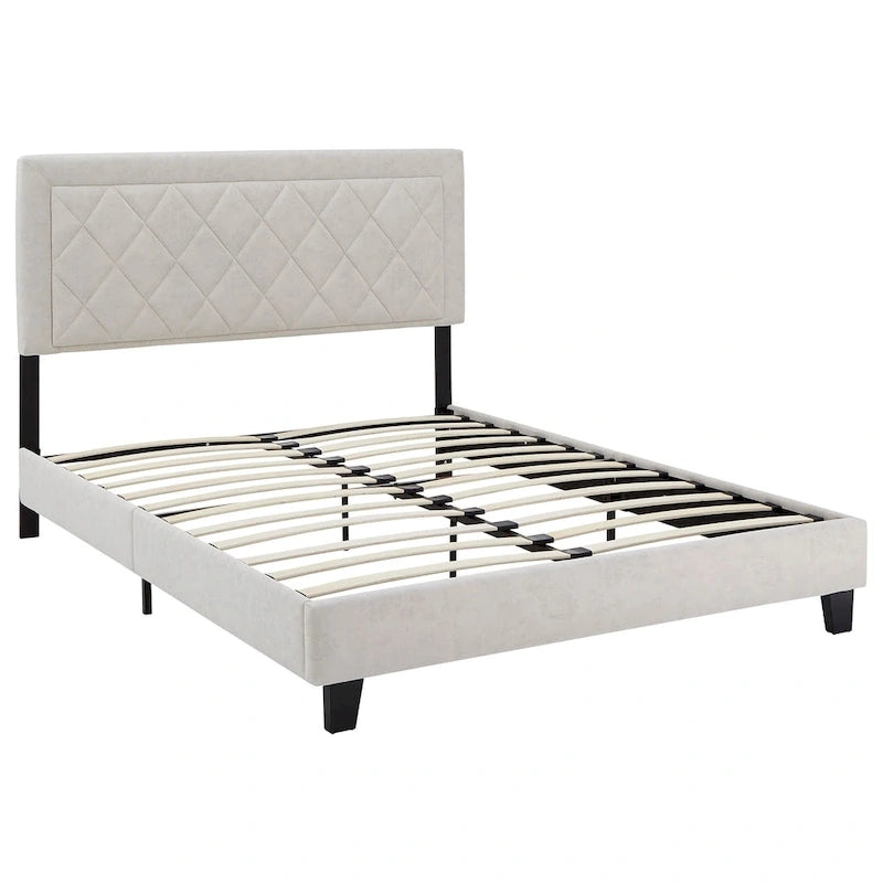 Lit plateforme en tissu velours Dartington par