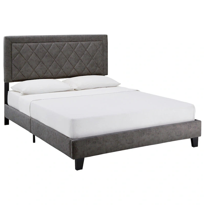 Lit plateforme en tissu velours Dartington par
