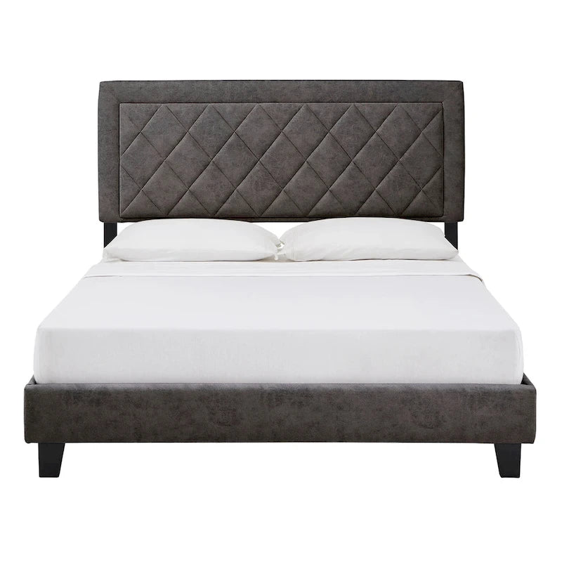 Lit plateforme en tissu velours Dartington par
