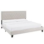 Lit plateforme en tissu velours Dartington par