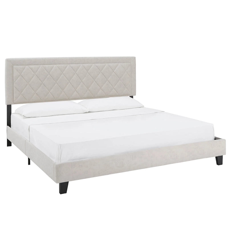 Lit plateforme en tissu velours Dartington par