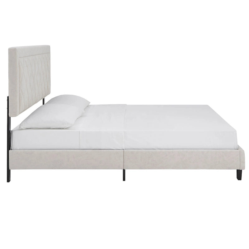 Lit plateforme en tissu velours Dartington par