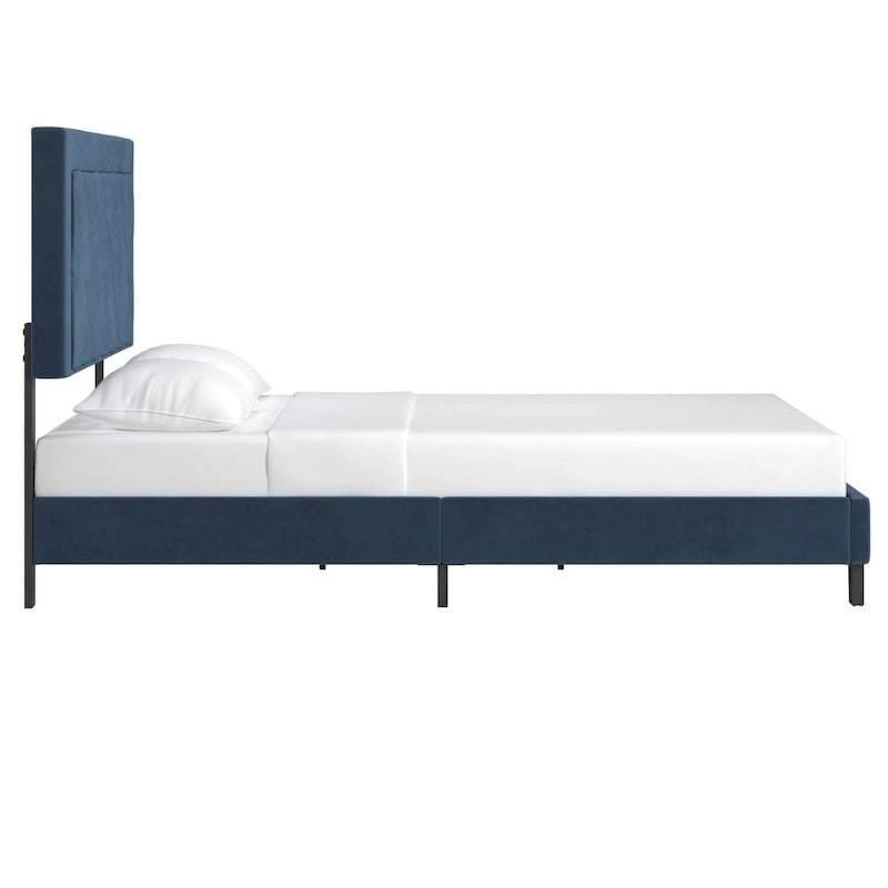 Lit plateforme en tissu velours Dartington par