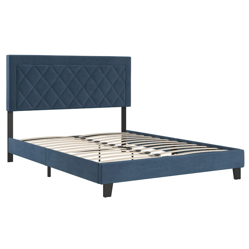 Lit plateforme en tissu velours Dartington par