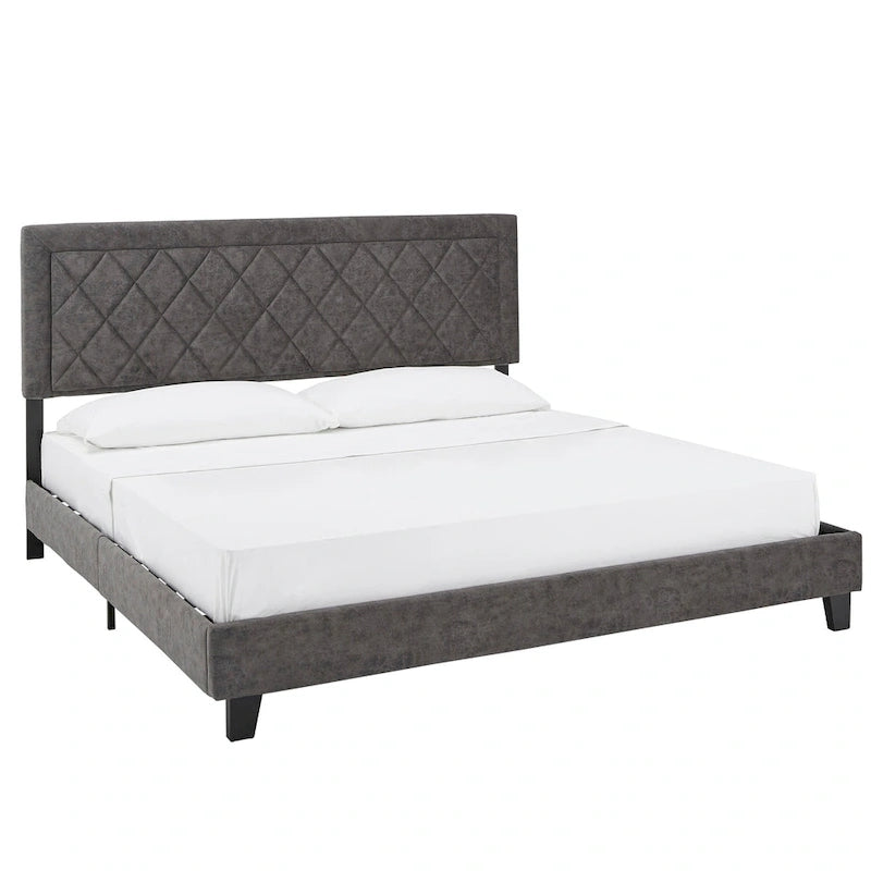 Lit plateforme en tissu velours Dartington par
