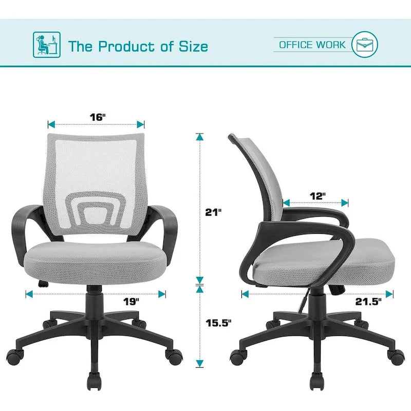 Chaise de bureau Chaise de bureau en maille Chaise d'ordinateur avec accoudoir